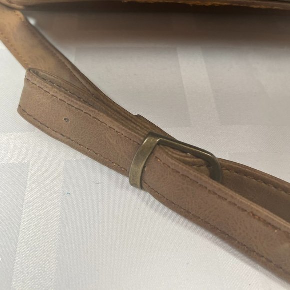 Brown Faux Leather Vintage Bag with Embroidery - Picture 12 of 12